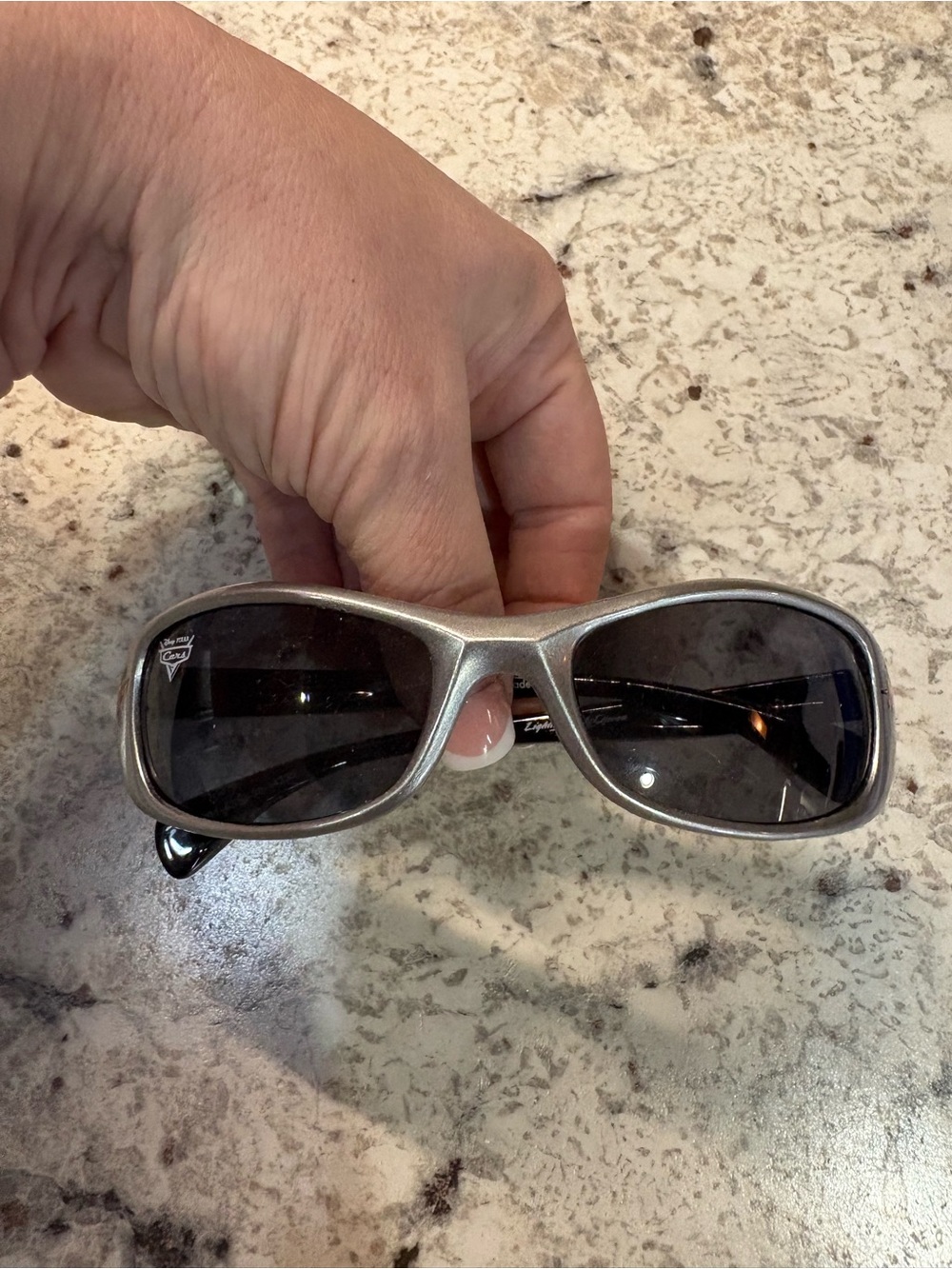 Disney Silver Frame Black Lens Kids Sunglasses lightning McQueen